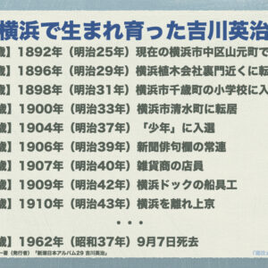 横浜中区に生まれ育った歴史的背景が吉川英治作品の魅力に繋がる